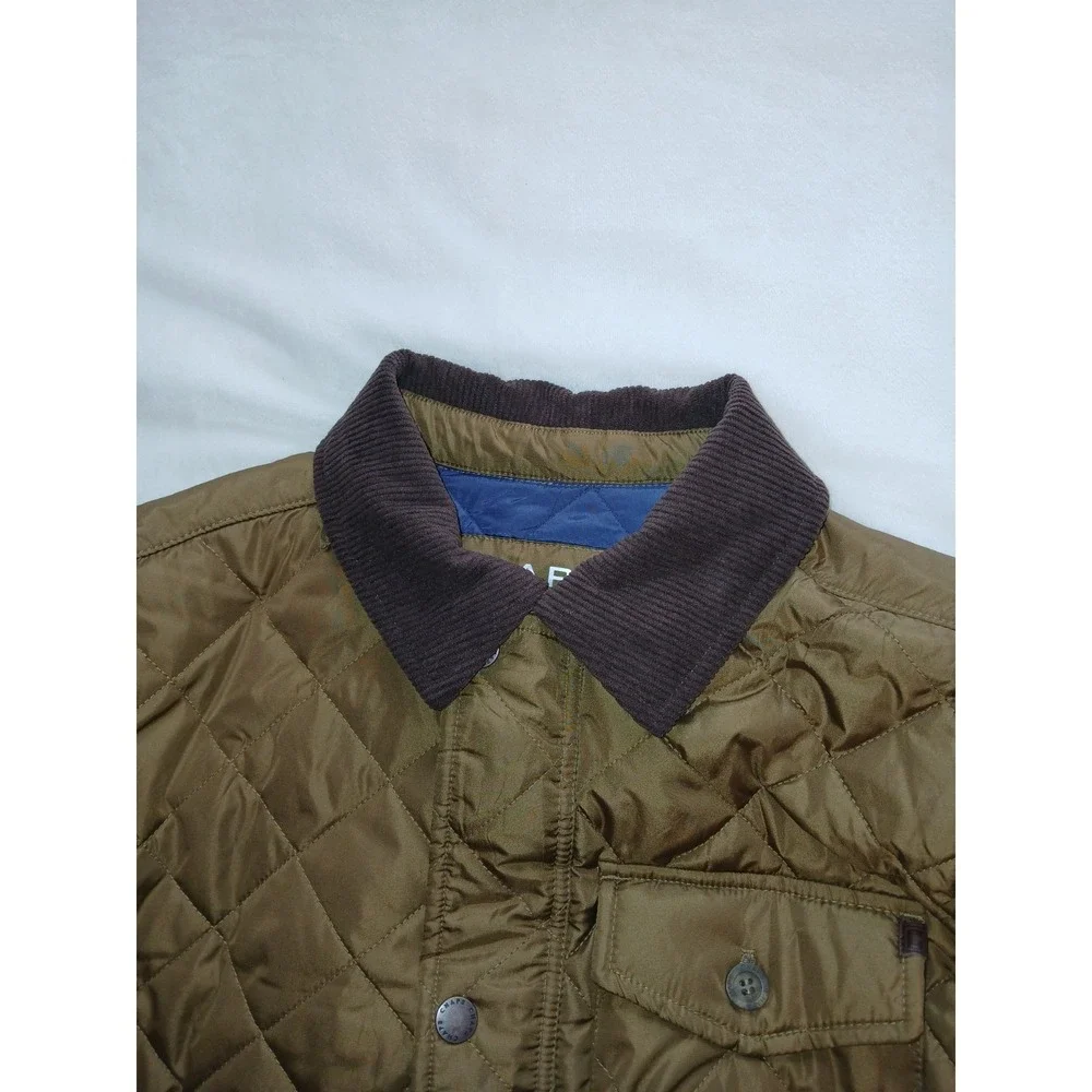 Brown Chaps Quilted Barn Corduroy Collar Puffer Jacket